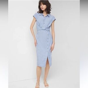 White House Black Market Short Sleeve Button Detail Dress